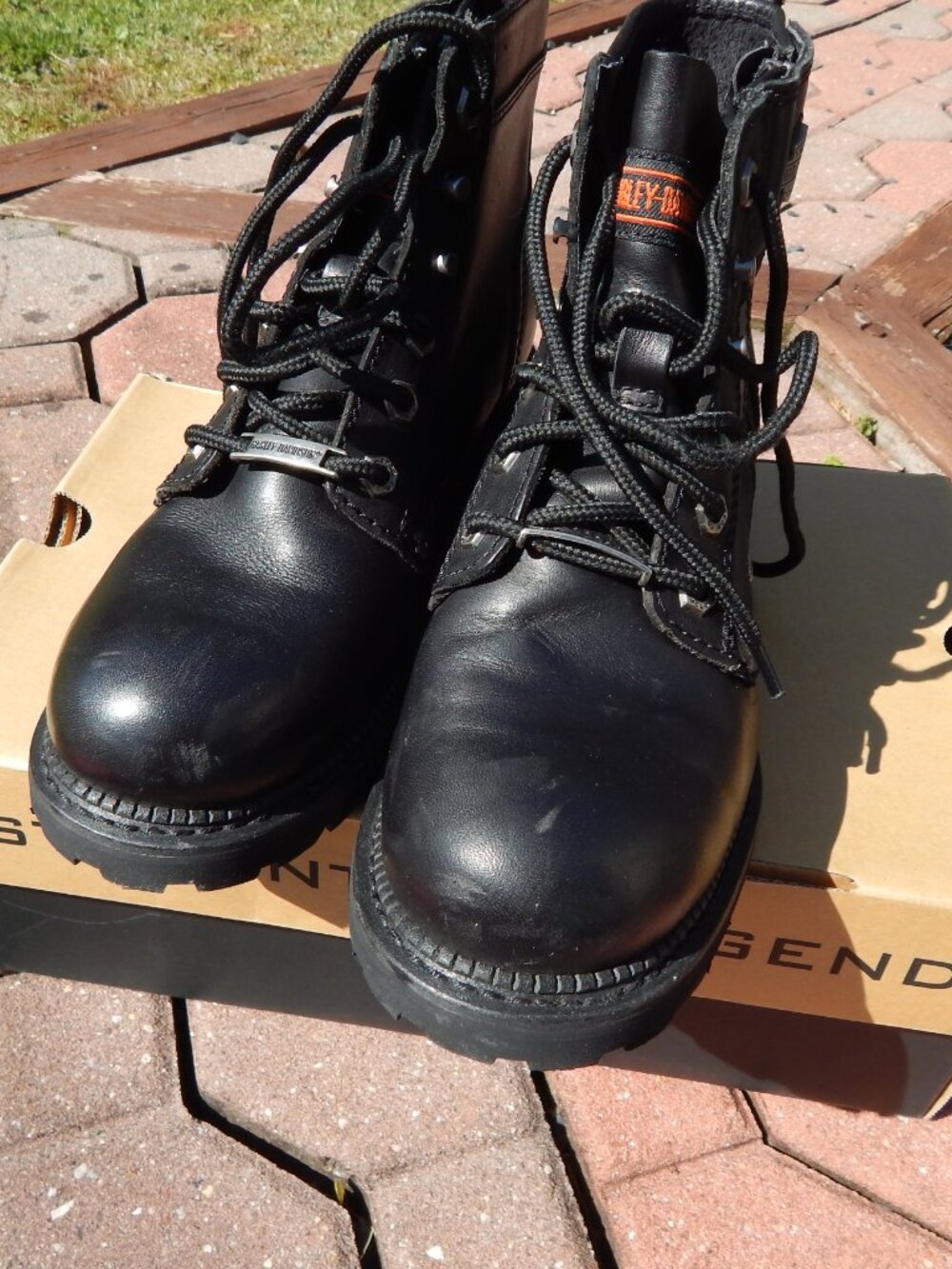 Harley Davidson 84207 Side Zipper Snap Logger Leather Boots Size 8.5 Worn TWICE - Picture 4 of 9